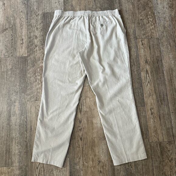 Marc Anthony Luxury Mens Size 36x30 Beige Tan Linen Blend Casual Chino Pants - Picture 2 of 10